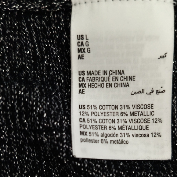 New I.N.C. Black Silver Metallic Sweater / Size L - Picture 6 of 11